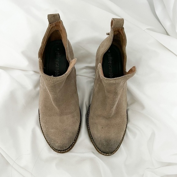 JEFFREY Campbell Rosalee Distressed Taupe Boots Booties Ankle Size 6 - Picture 2 of 7